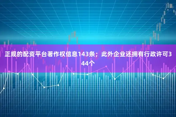 正规的配资平台著作权信息143条；此外企业还拥有行政许可344个
